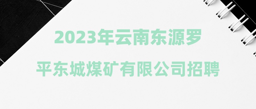 2023年云南东源罗平东城煤矿有限公司招聘管理人员公告