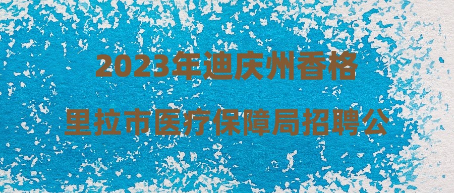 2023年迪庆州香格里拉市医疗保障局招聘公益性岗位公告