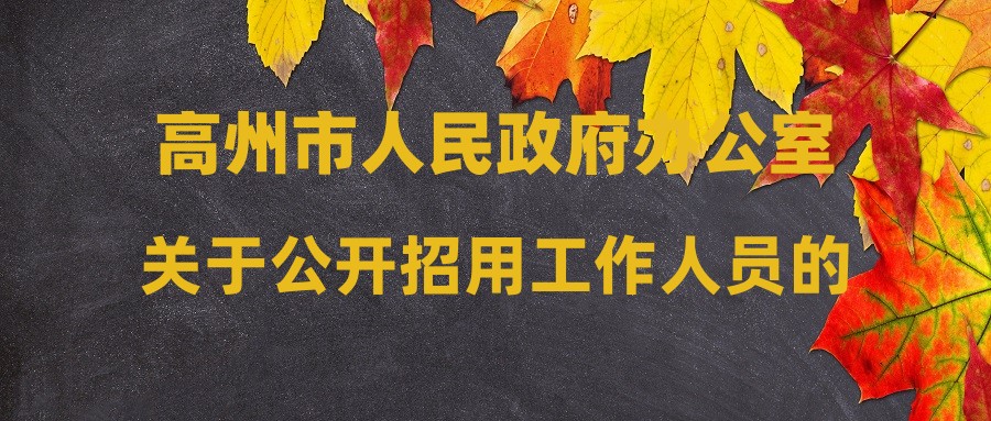 高州市人民政府辦公室關(guān)于公開招用工作人員的公告