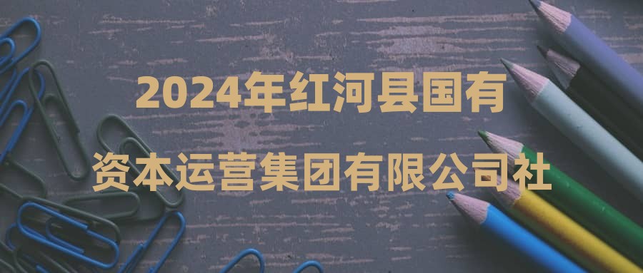 2024年红河县国有资本运营集团有限公司社会招聘公告