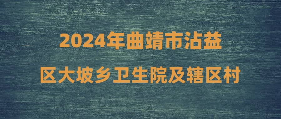 2024年曲靖市沾益区大坡乡卫生院及辖区村卫生室招聘编外人员公告