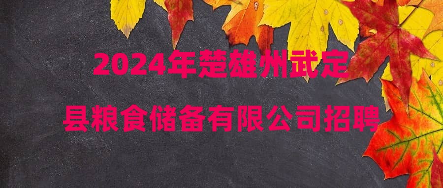 2024年楚雄州武定县粮食储备有限公司招聘工作人员笔试公告