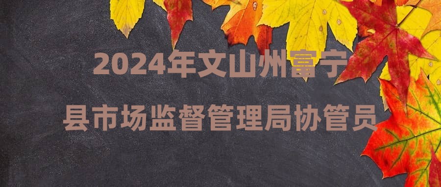 2024年文山州富宁县市场监督管理局协管员招聘通告