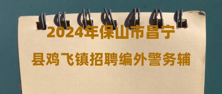 2024年保山市昌宁县鸡飞镇招聘编外警务辅助人员公告