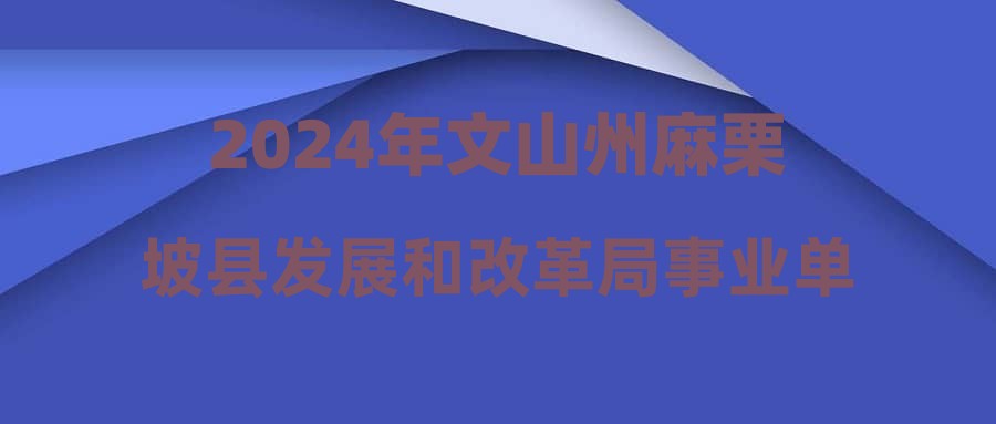 2024年文山州麻栗坡县发展和改革局事业单位紧缺岗位招聘拟聘公示