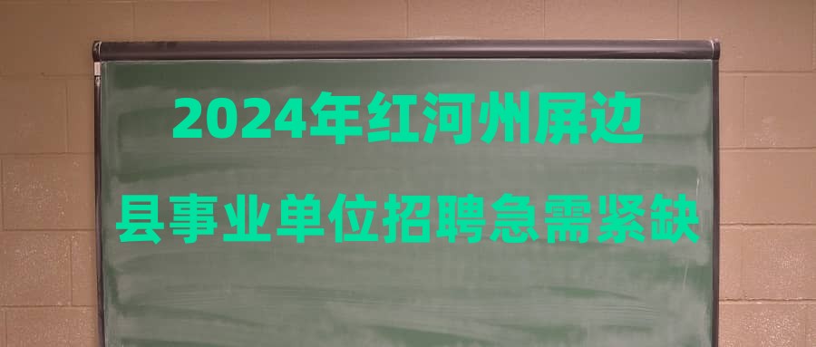 2024年红河州屏边县事业单位招聘急需紧缺人才拟聘用人员名单