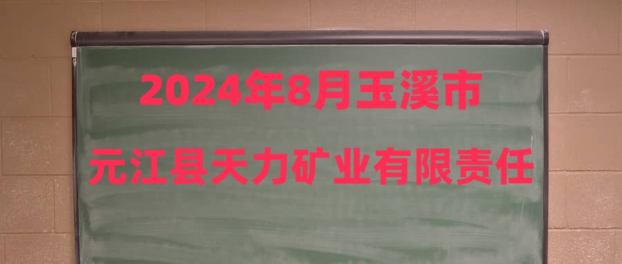 2024年8月玉溪市元江縣天力礦業(yè)有限責(zé)任公司招聘簡章