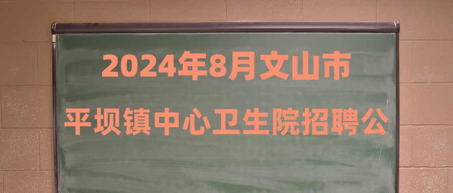 2024年8月文山市平坝镇中心卫生院招聘公告