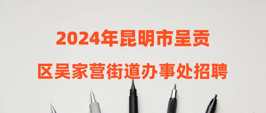 2024年昆明市呈貢區(qū)吳家營街道辦事處招聘公告