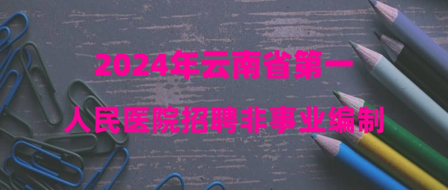 2024年云南省第一人民醫(yī)院招聘非事業(yè)編制人員（第二批）公告