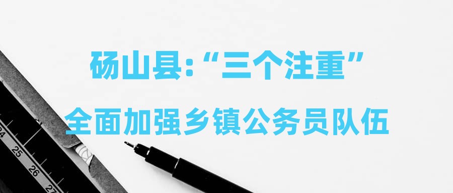 碭山縣:“三個注重”全面加強鄉(xiāng)鎮(zhèn)公務員隊伍建設