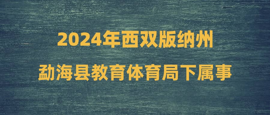 2024年西雙版納州勐海縣教育體育局下屬事業(yè)單位下半年第二批緊缺招聘更正通告