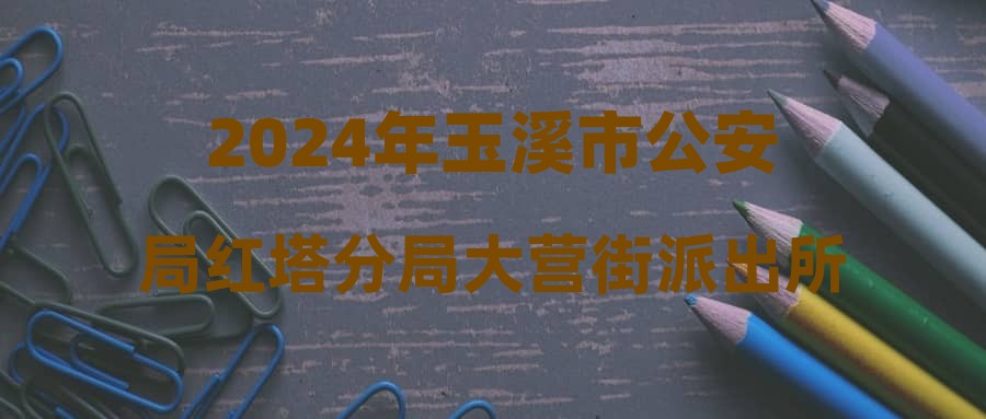 2024年玉溪市公安局紅塔分局大營街派出所招聘警務輔助人員公告