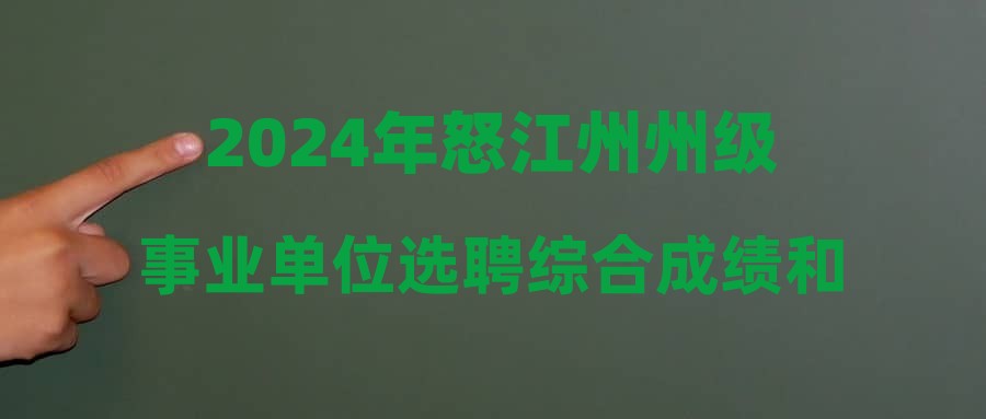 2024年怒江州州級事業(yè)單位選聘綜合成績和進入體檢情況公示