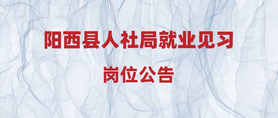 陽西縣人社局就業(yè)見習崗位公告