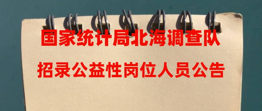 國(guó)家統(tǒng)計(jì)局北海調(diào)查隊(duì)招錄公益性崗位人員公告