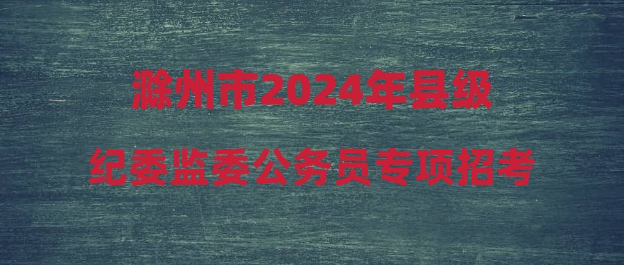 滁州市2024年縣級紀委監(jiān)委公務員專項招考擬錄用人員公示(第二批)