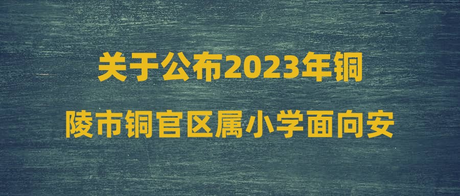 关于公布2023年铜陵市铜官区属小学面向安徽省退役运动员专项公开招聘体育教师和体育教练员进入体检程序人员及有关事项的通知