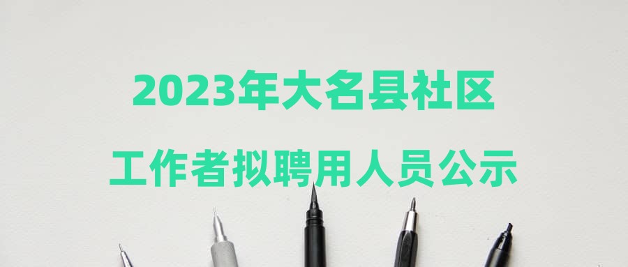 2023年大名县社区工作者拟聘用人员公示