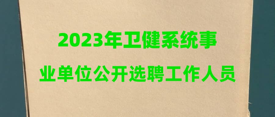 2023年卫健系统事业单位公开选聘工作人员面试公告