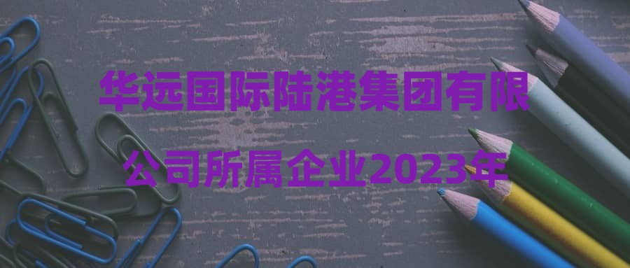 华远国际陆港集团有限公司所属企业2023年社会招聘(第一批)公告