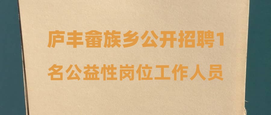 庐丰畲族乡公开招聘1名公益性岗位工作人员