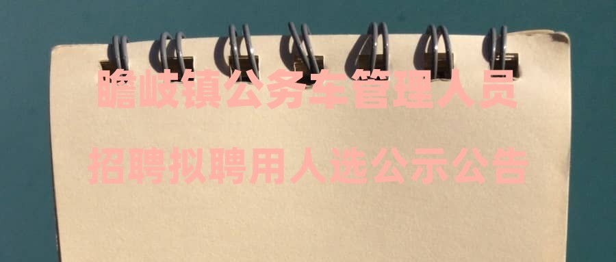 瞻岐镇公务车管理人员招聘拟聘用人选公示公告