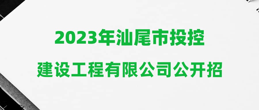 2023年汕尾市投控建设工程有限公司公开招聘人员公告