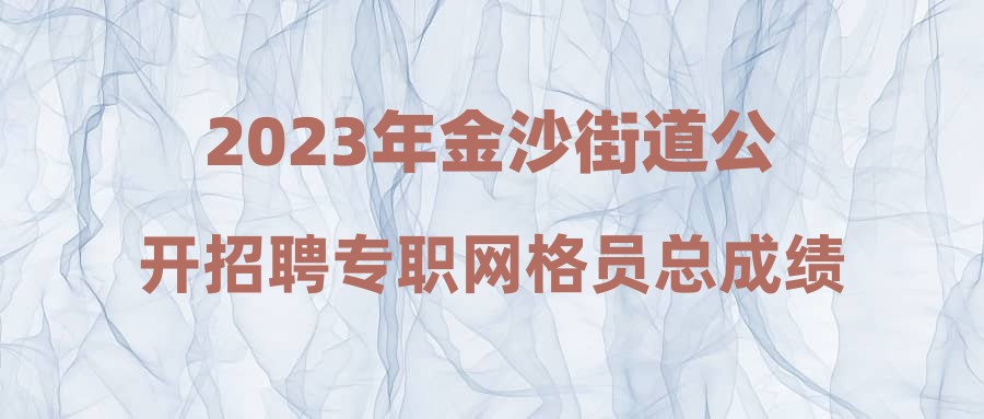 2023年金沙街道公开招聘专职网格员总成绩及拟进入体检人员名单