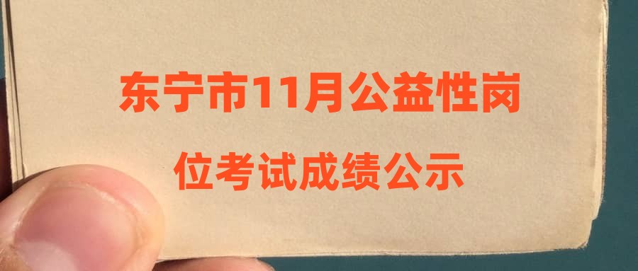 东宁市11月公益性岗位考试成绩公示
