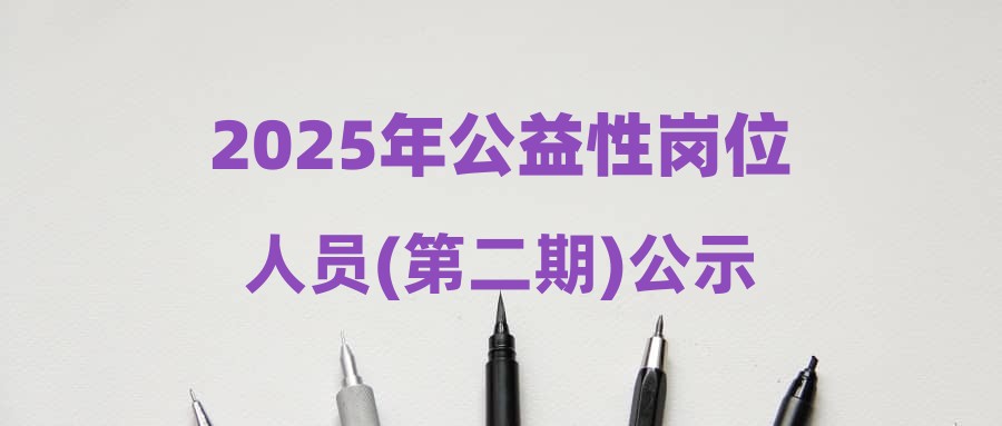 2025年公益性岗位人员(第二期)公示